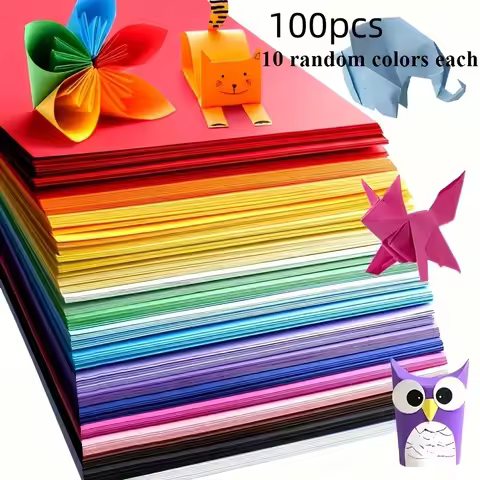 100pcs Vibrant Square Origami Paper - Colorful Handcrafted Sheets for Artistic Creations, for Origam