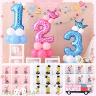 TB 32inch Number Balloon Number Standing Balloon Crown Number Balloon 0-9 Foil Balloon 3D Standing B