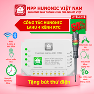Công Tắc Wifi Hunonic Lahu 4 RTC Tích Hợp IC Thời Gian Thực Cài Đặt Bật Tắt Không Cần Internet