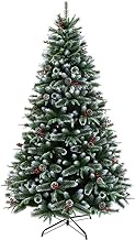 6ft Artificial Christmas Pine Tree Cone Xmas Tree Folding Metal Christmas Tree Stand,Xmas Pine Tree For Indoor Outdoor Holiday Fashionable