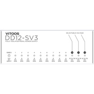 Original VITOOS DD12-SV3 effect pedal power supply fully isolated Filter ripple Noise reduction High
