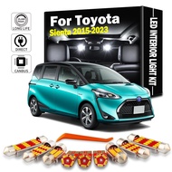8Pcs LED Interior Dome Map Trunk Light Bulb Kit For Toyota Sienta 2015- 2018 2019 2020 2021 2022 202