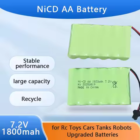 1-4pcs 7.2V 1800mah Ni-CD AA Battery with SM PLUG for Rc Toys Cars Tanks Robots Boats Guns Rechargea