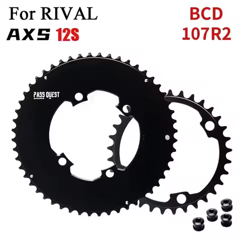 PASS QUEST 107BCD DOUBLE Chainring MTB Road Bike 46-33T 48-35T 50-37T 52-39T 2X Chainwheel for Sram 