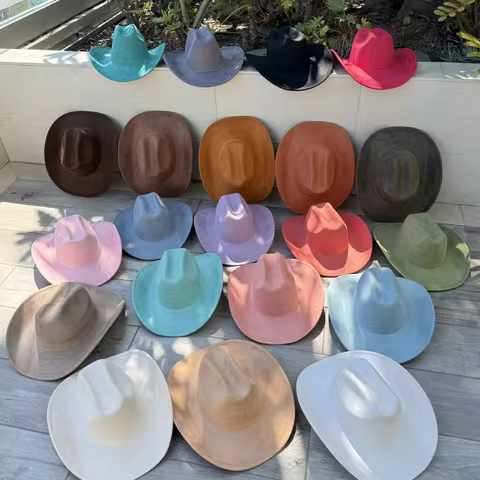 Western Vegan suede hat cowboy hat jazz panama hat unisex women's hat wide brim cowboy hat women's h