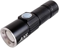 ANS Optical 1-4x Zoom 6 Patterns, Super Strong LED Light, Compact, Flashlight, USB Charging Type, Li