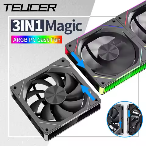 Teucer JM-5 PC Case Fan Mirror Cycle ARGB Light CD Texture 12CM 3in1 Noiseless PWM 800-2000RPM Water