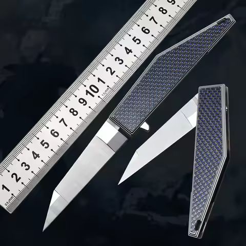 LUOKESI M390 Steel Pocket Knifes Carbon Fiber Handle Outdoor Camping Life-Saving Fruit EDC