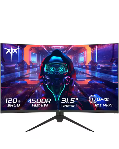 KTC 32 Inch Curved Monitor VA 1500R, 2K QHD 1440P@180Hz Gaming Monitor, 1ms MPRT, FreeSync Premium, 