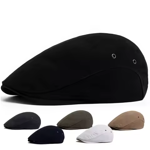 New Fashion Flat Caps Men Vintage Beret Casual Women Newsboy Cap Single Layer Cotton Cloth Visor Hat