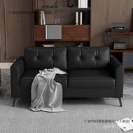 Small Apartment Barber Shop Living Room Sofa Double Seater Rest Rental Room Black Reception Leather 