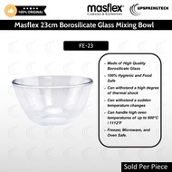 Masflex FE-23 23 cm Borosilicate Glass Mixing Bowl 2.7 L – Oven-to-Table, Microwave & Freezer Safe