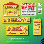Bunting Banner Printing (Pakej Jimat) (READY DESIGN AVAILABLE)