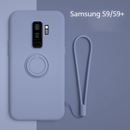 Samsung Galaxy S9+ S9 Silicone Case With Ring Holder+Lanyard Samsung S9Plus Soft Case