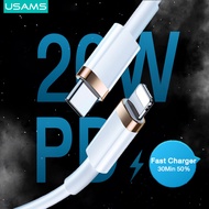 USAMS Type C To Lightning Cable PD 20W Fast Charging For iPhone 12 Pro Max 11 Xr Xs 8 Plus ipad mini air Macbook USB C Charger