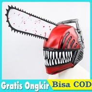 Helm Chainsaw Man Mask Rubber Helmet Denji Topeng Cosplay