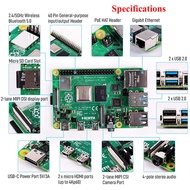 Pi Raspberry 4 Model B Board 1GB 4GB 8GB RAM Cortex-A72 ARM 1.5GHz Gigabit Ethernet port 4K Video o