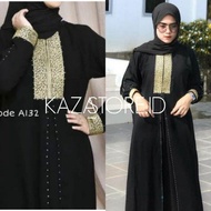 Abaya Gamis Wanita Bordir Zephy Turki Umroh Dubai Turkey Maxi Dress Arab Saudi Busui