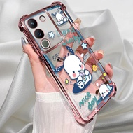 For Vivo Y29S 5G Case pink plating silicone TPU cute Back Cover shockproof cartoon protective phone 