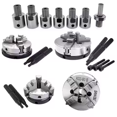 K01-50 Lathe Chuck 3 Jaw 4 Jaw M14*1 Connecting Rod K01-63 80 K02-50 63 80B Self-Centering Mini DIY