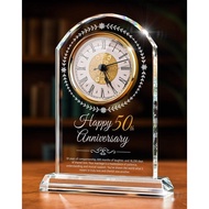 50th Wedding Anniversary Crystal Clock Gifts