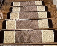 Gloria Rug High Pile Non-Skid Rubber Backing Gripper Carpet Stair Treads - Non- Slip Beautiful Desig