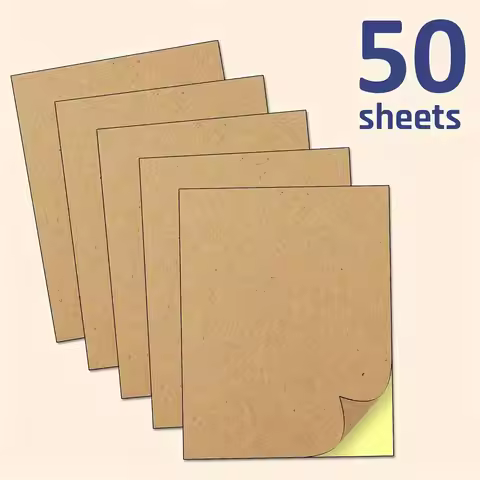 50 sheets kraft surface stickers & A4 self-adhesive label paper, kraft paper self-adhesive paper, pr