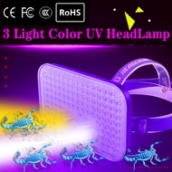 New Style UV Headlamp 365nm 395nm Ultraviolet Torch Portable Headlight with Built-in Battery Flashli