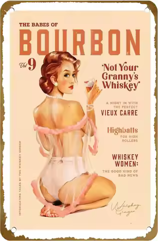 Babes Of Bourbon Vol 9 Not Your Grannys Whiskey Poster Vintage Metal Tin sign Logo Family Club Bar C