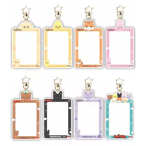 KPOP ATEEZ Merch Keychain for Women Men Kawaii Fashion Acrylic Photo Frame Key Ring Holder Gifts Car