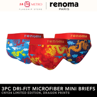 Renoma 3pc Dri-Fit Microfiber Mini Briefs | CNY24 Limited Edition, Dragon Prints | Assorted Colours, Randomly Given