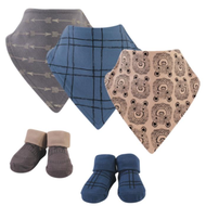 HUDSON BABY BANDANA BIB & SOCKS 5 PIECE 0-9M  56219