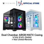 TECWARE VXN Evo Omni ARGB Compact Chamber MATX Casing/Case - Black/White