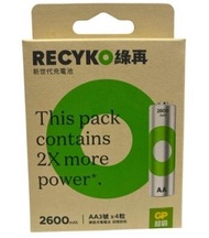 超霸 - GP 綠再AA充電電池2600mAh(4粒裝)