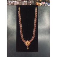 N37-OIPPP Rani Red Ruby Stone Gold Plated Long Necklace Maalai