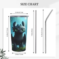 How To Train Your Dragon car straw cup 20oz (with straw)500ML stainless steel Mug，insulated coffee c
