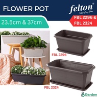 Felton Planter Box with Saucer FBL2296 / FBL2324 | Flower Pot Pasu Bunga | Garden Plant Box