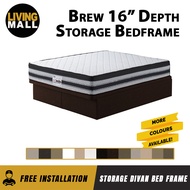 LIVING MALL Brew SBD16" Storage Divan Bed Frame in 16 Colors