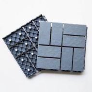 全城熱賣 - 戶外塑木地板-花園浴室自鋪地板-陽臺裝飾地鋪【星藍色-靜音款】1片