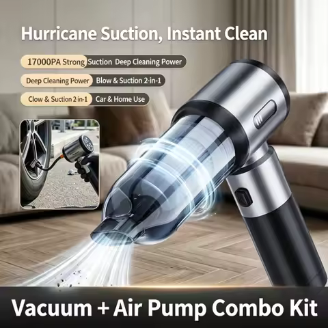 SUITU 2in1 Wireless Handheld Car Vacuum Cleaner &Tire Inflator Portable Multifunctional Air Pump For