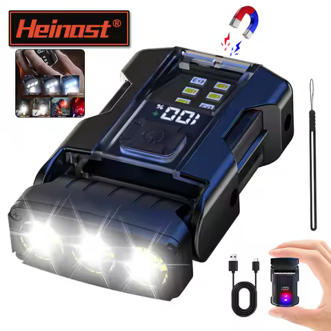 HEINAST Portable Mini Keychain Flashlight Led Bright EDC Torch Magnetic Cap Clip Lamp Flash Light Ou