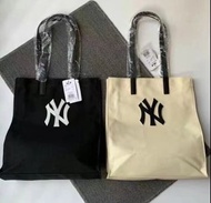 韓國預訂 MLB NY刺繡logo 帆布料tote bag