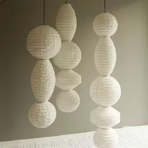 Japanese Wabi Sabi Pendant Light Akari Rice Paper Bedroom Living Room Restaurant Teahouse Homestay S
