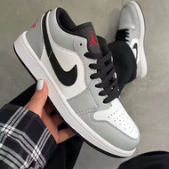 Pure Original AJ1 Low-Top Gray Basketball Shoes Qiaoyi Men Women Couples Trendy All-Match Casual Spo