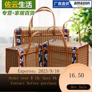 NEW Bamboo Woven Storage Box Gift with Lid Hand Gift Box Moon Cake Native Egg Sausage Cured Meat Hairy Crab Agricultur