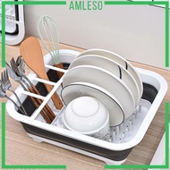 [Amleso] Dish Drainer, Dish Drainer with Drainer Board ,portable Dish Drying Rack for Travel Trailer