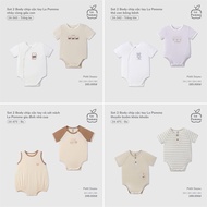 La Pomme Set 2 bodysuit short sleeve petit material size 0m 3m 6m 9m newborn baby clothes