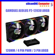 Gamdias AEOLUS P2-1203U ARGB Black White - Swappable Fan Blades
