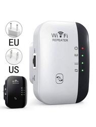 WiFi擴展器信號放大器，覆蓋面積高達3000平方英尺和28個設備，WiFi範圍擴展器，長距離放大器，帶乙太網口，1點觸式設置，接入點，兼容Alexa