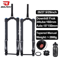 ☭Bolany Inverted Fork Thru Axle 150*15mm For 26inch Snow Bike MTB E-bike 26*5.0 Fat Tire Bike Su ✥】